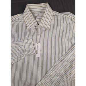 New BANANA REPUBLIC Large Striped Button Up Preppy Office County Club Lightweigh